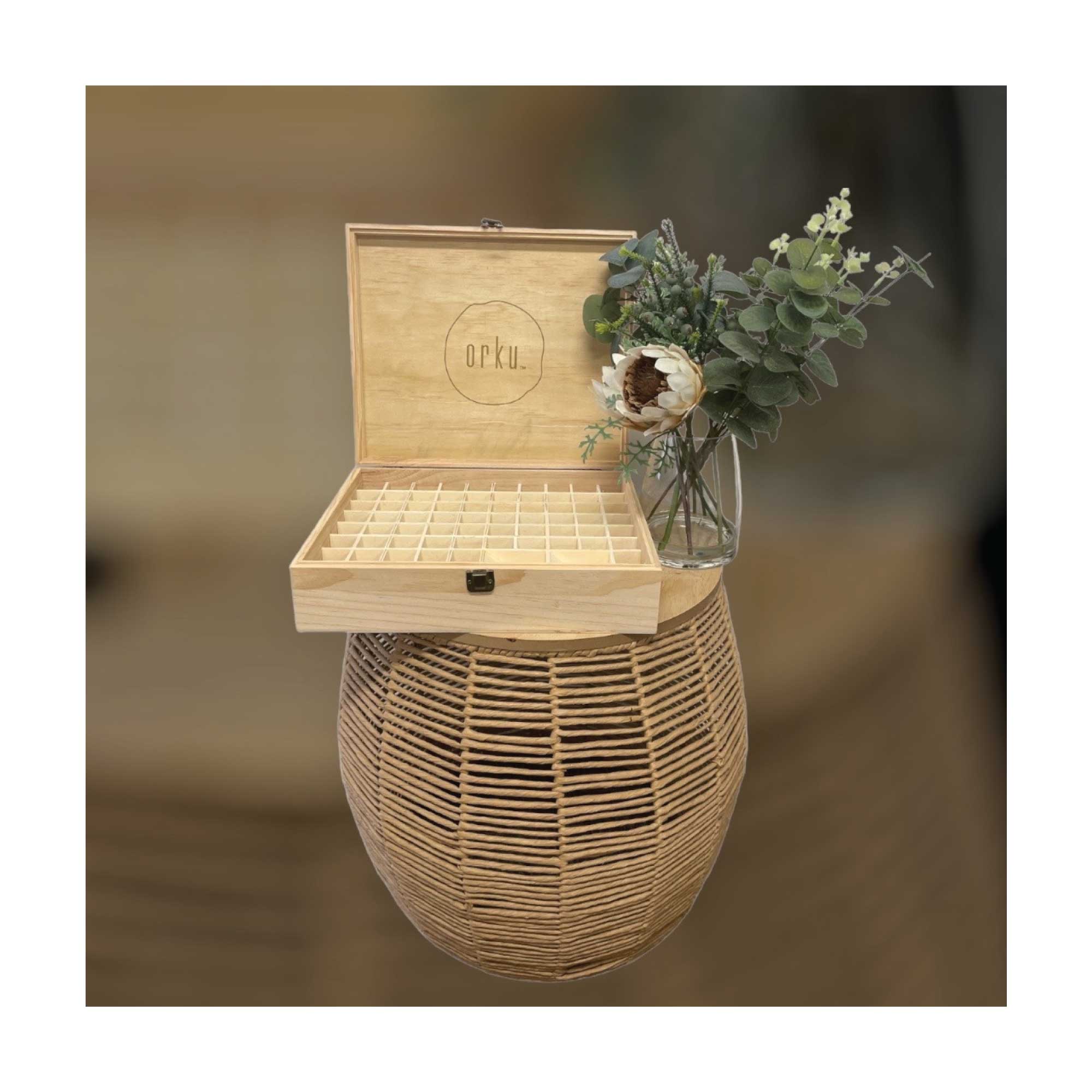 Essential Oils Wood Storage Box - Wooden Oil Bottle Slots-10