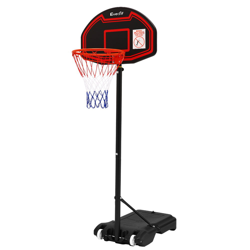 Everfit 2.1M Adjustable Portable Basketball Stand Hoop System Rim Black-0