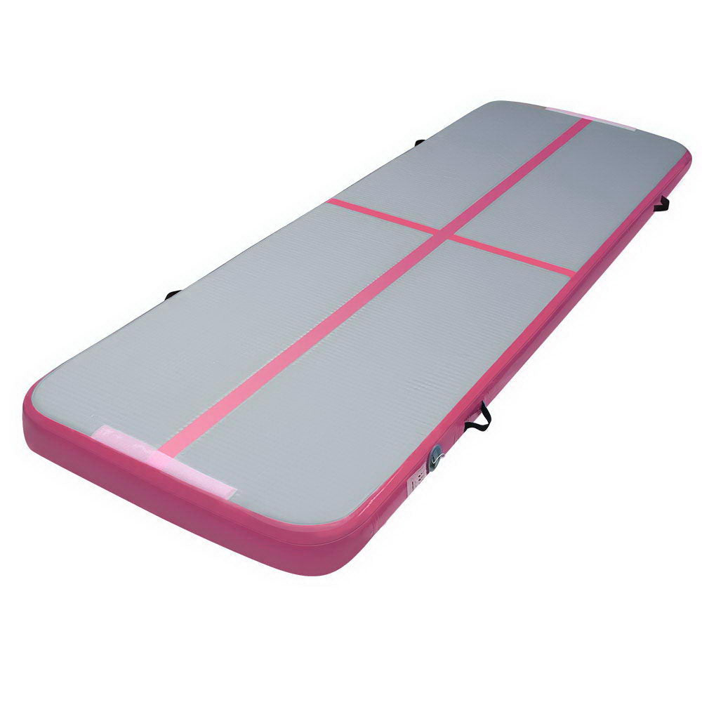 Everfit 3m x 1m Air Track Mat Gymnastic Tumbling Pink and Grey-0