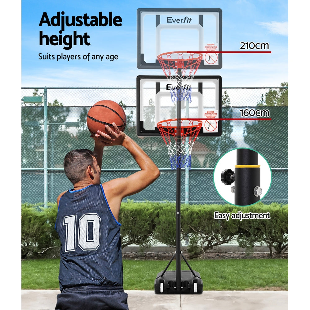 Everfit Adjustable Portable Basketball Stand Hoop System Rim-2