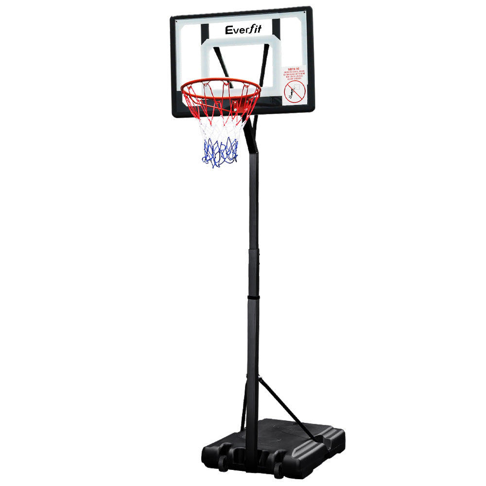 Everfit Adjustable Portable Basketball Stand Hoop System Rim-0