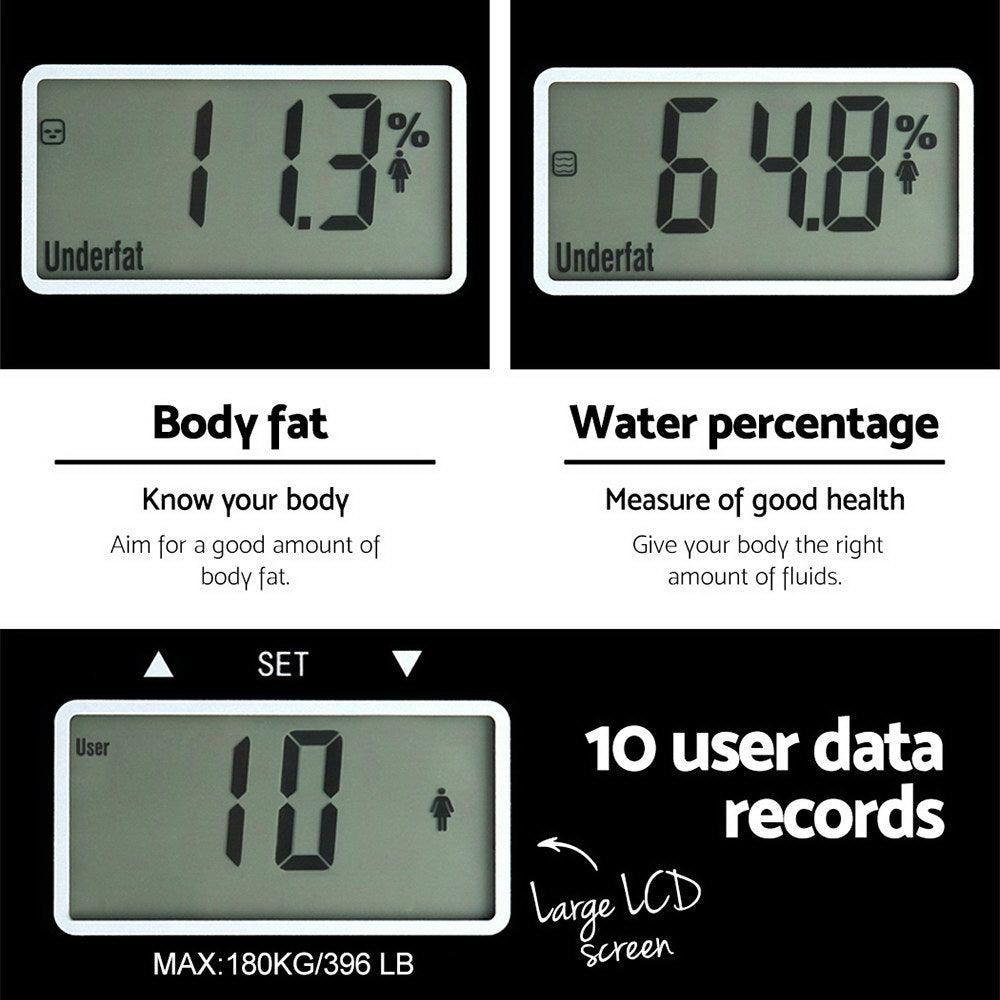 Everfit Bathroom Scales Digital Body Fat Scale 180KG Electronic Monitor Tracker-2