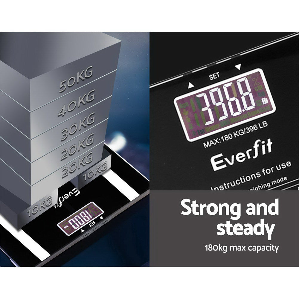 Everfit Bathroom Scales Digital Body Fat Scale 180KG Electronic Monitor Tracker-4