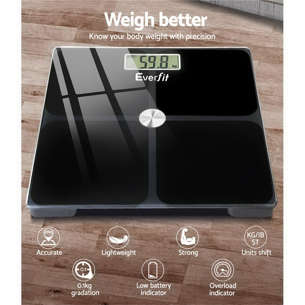 Everfit Bathroom Scales Digital Weighing Scale 180KG Electronic Monitor Tracker-2