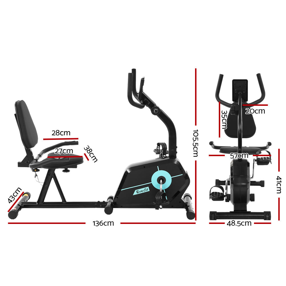 Everfit Magnetic Recumbent Exercise Bike Fitness Cycle Trainer Gym Equipment-1