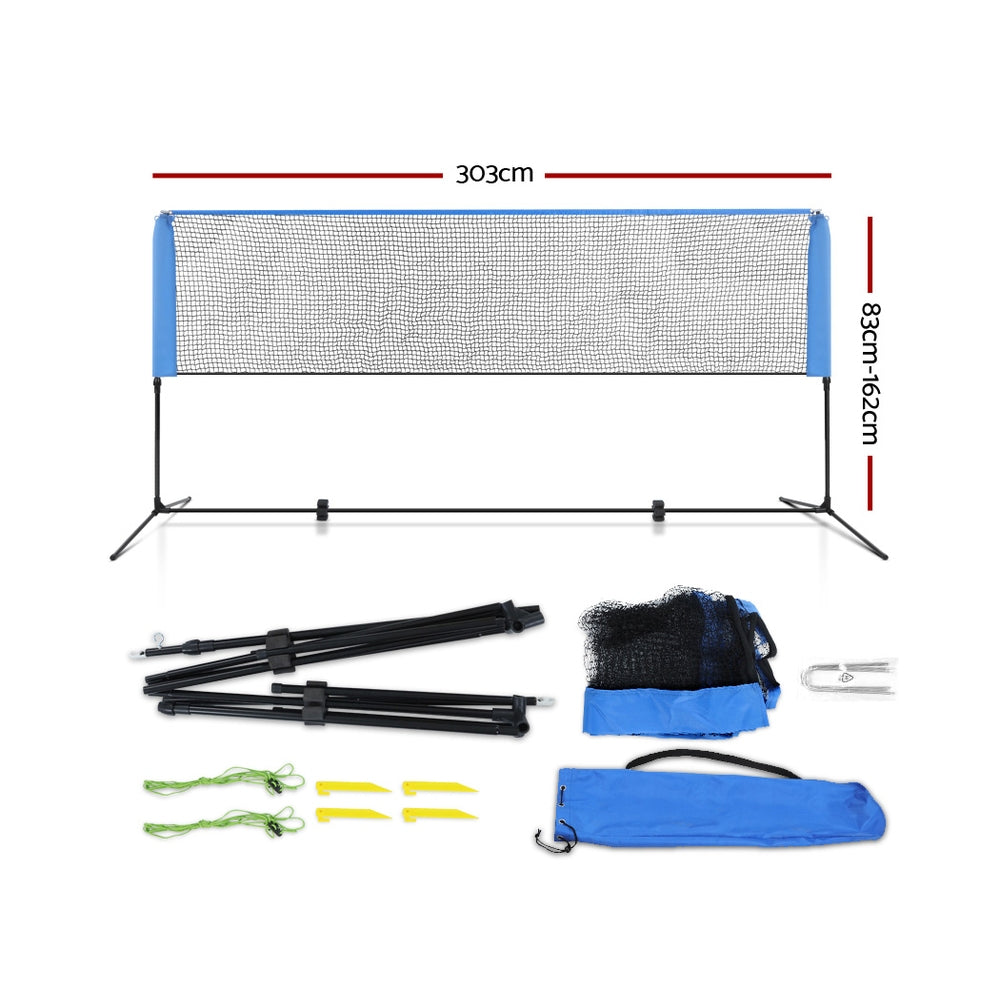 Everfit Portable Sports Net Stand Badminton Volleyball Tennis Soccer 3m 3ft Blue-1