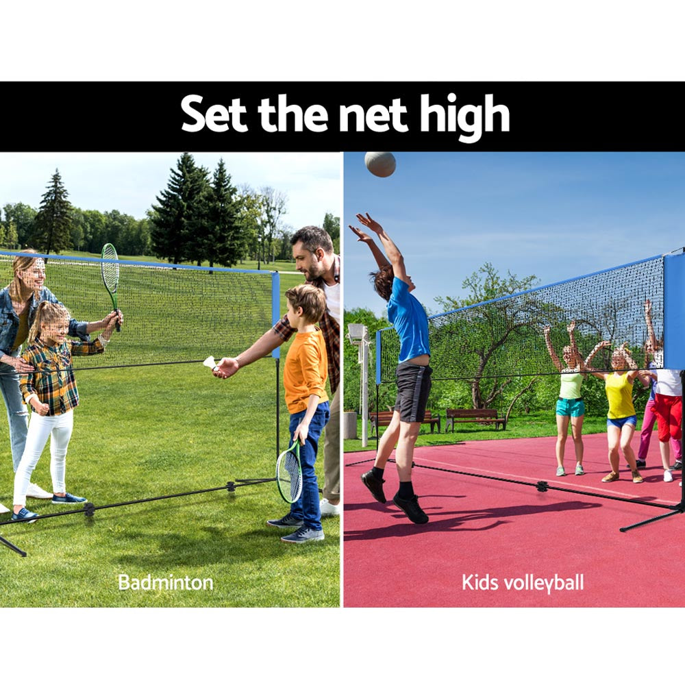 Everfit Portable Sports Net Stand Badminton Volleyball Tennis Soccer 3m 3ft Blue-4