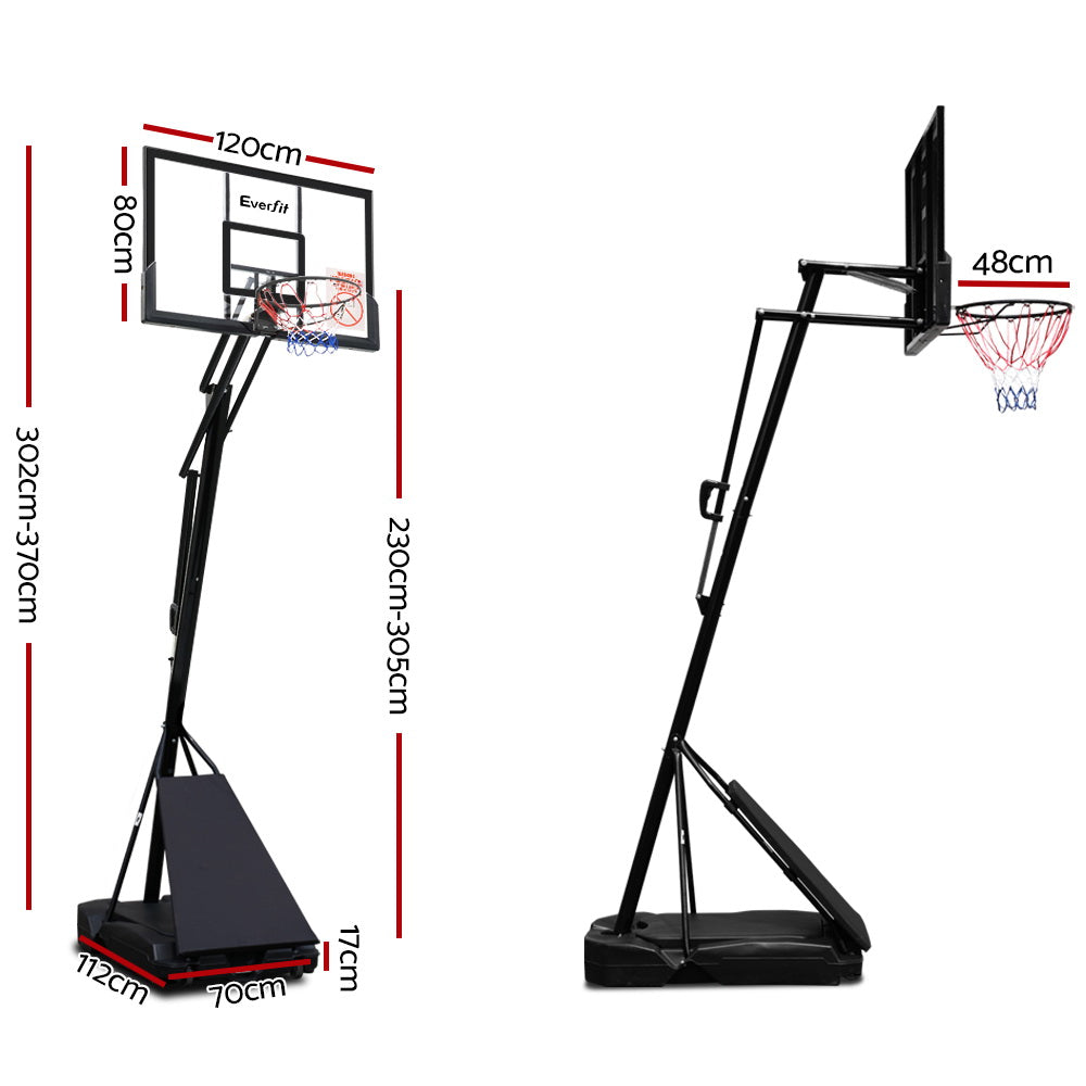 Everfit Pro Portable Basketball Stand System Ring Hoop Net Height Adjustable 3.05M-1