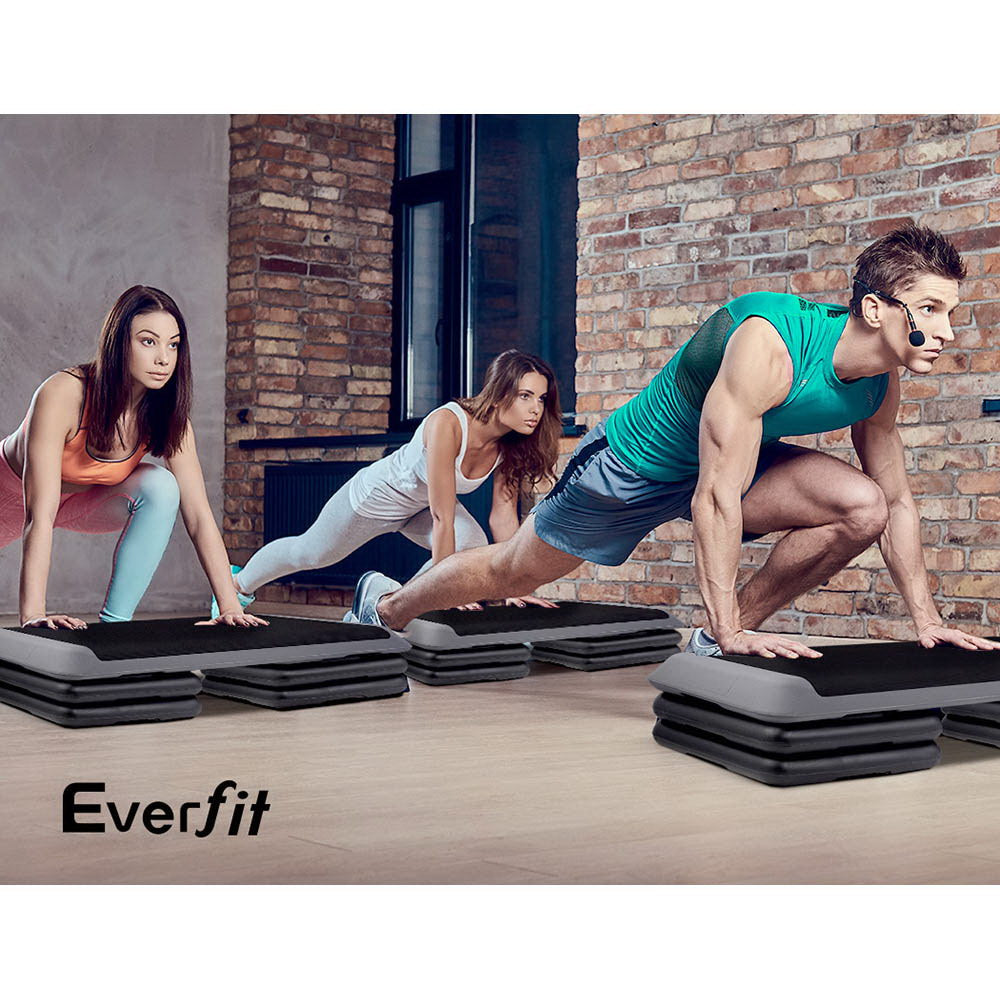 Everfit Set of 2 Aerobic Step Risers Exercise Stepper Block Fitness Gym Workout Bench-5