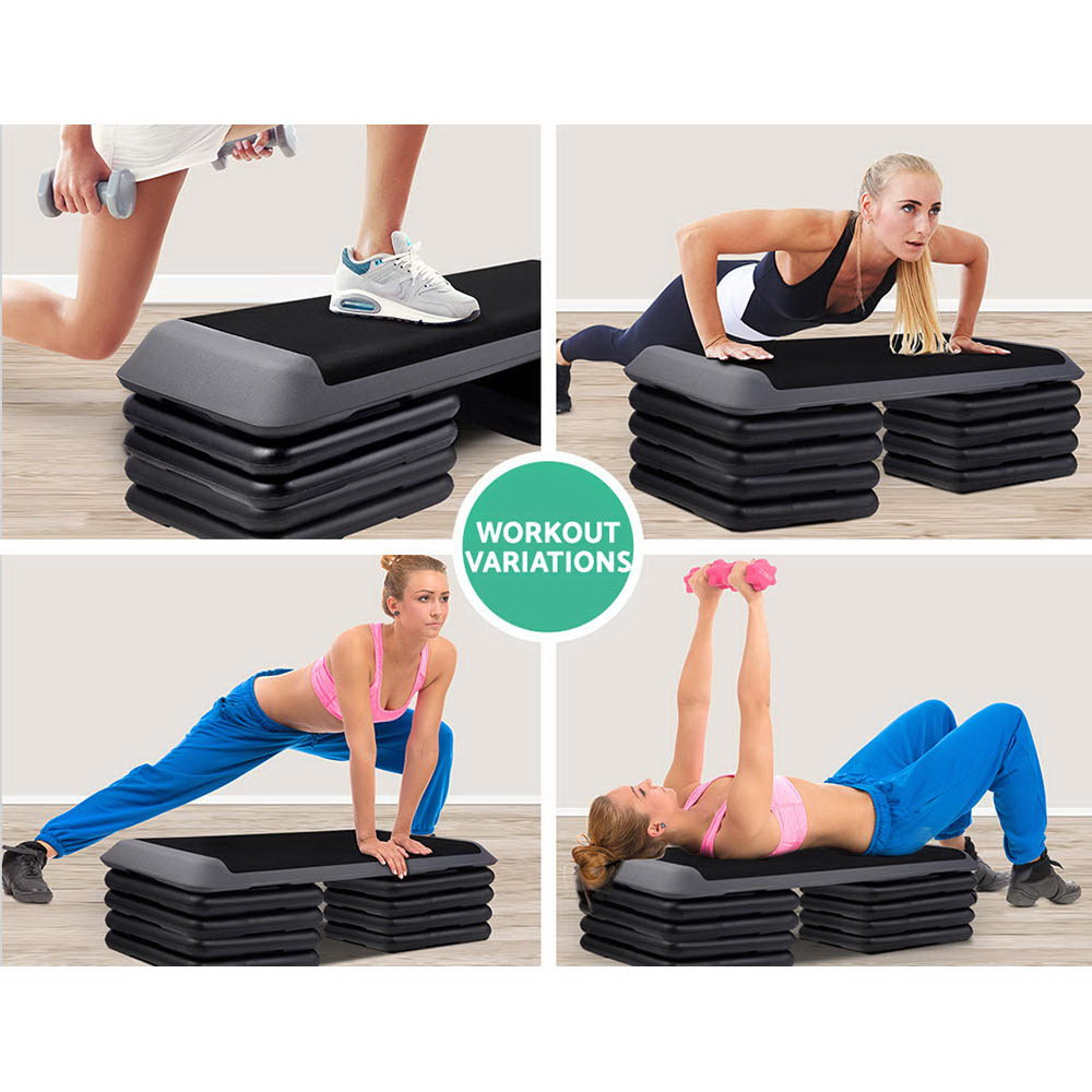 Everfit Set of 4 Aerobic Step Risers Exercise Stepper Workout Gym Fitness Bench Platform-3