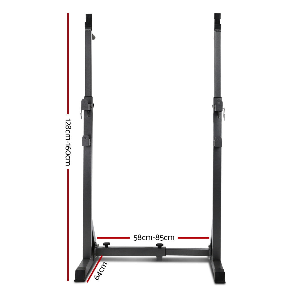 Everfit Squat Rack Pair Fitness Weight Lifting Gym Exercise Barbell Stand-1