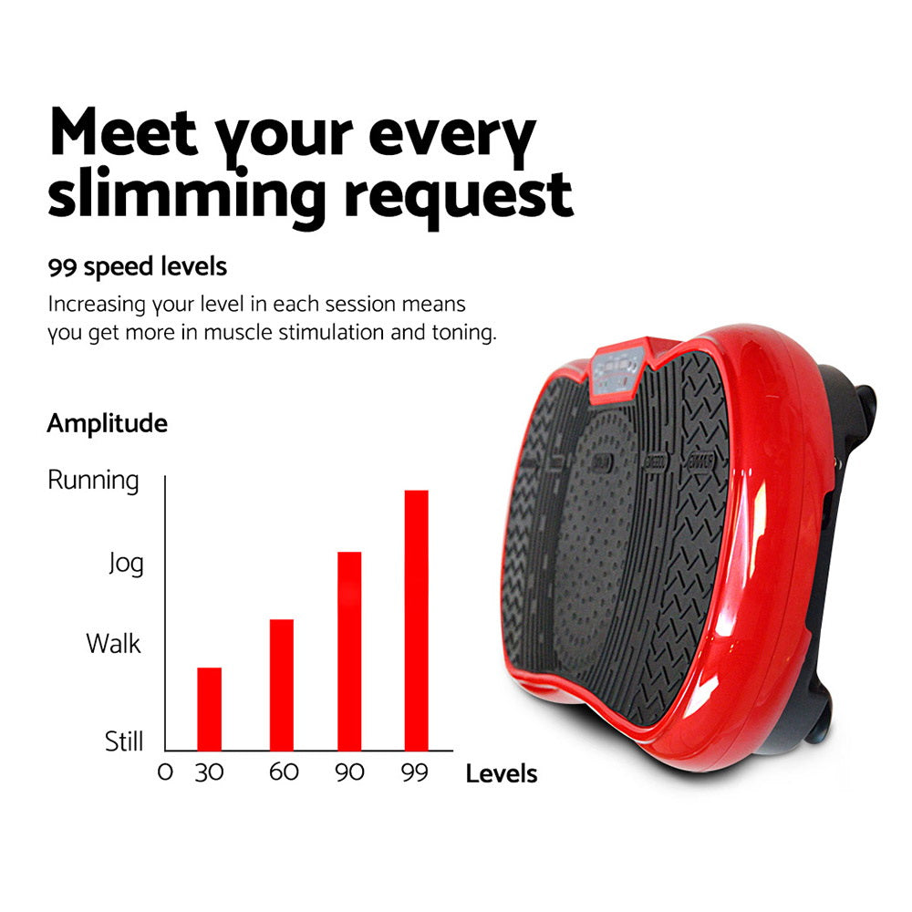 Everfit Vibration Machine Plate Platform Body Shaper Home Gym Fitness Red-2