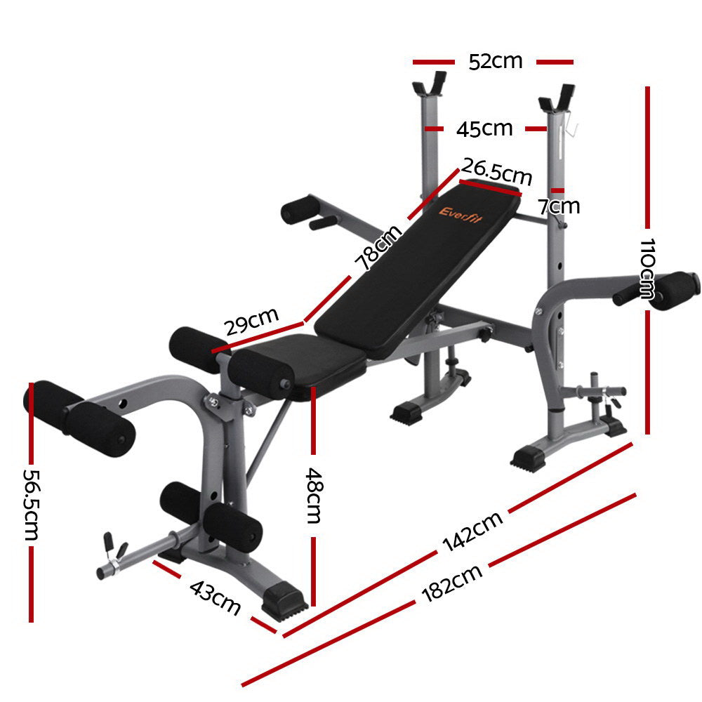 Everfit Weight Bench Adjustable Bench Press 8-In-1 Gym Equipment-1