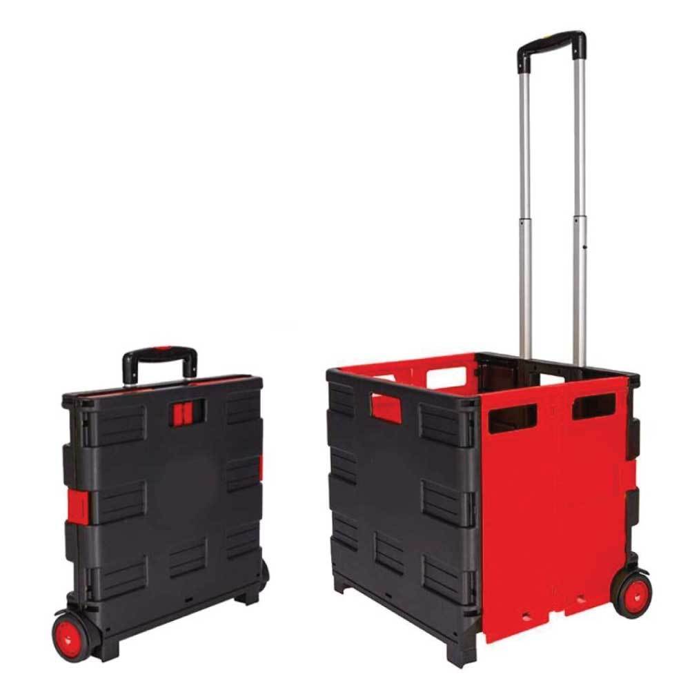 Foldable Shopping Cart Sizes - Portable Collapsible Wheeled Folding Trolley Crate-2