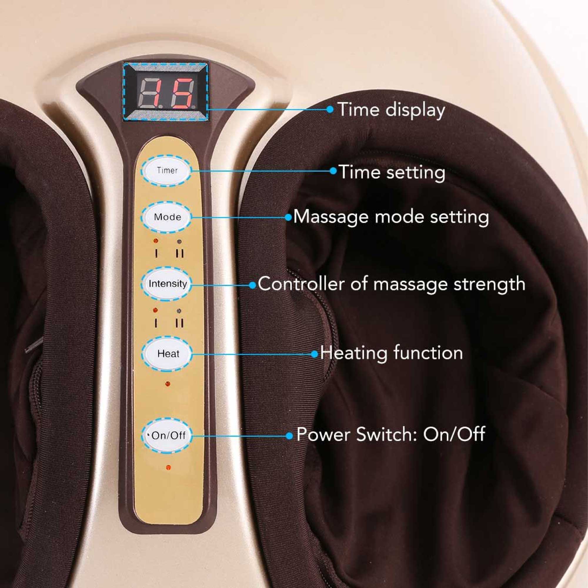 Foot Massager Machine Gold 3D Shiatsu Heat Kneading Pressing Relax Home Massage-1