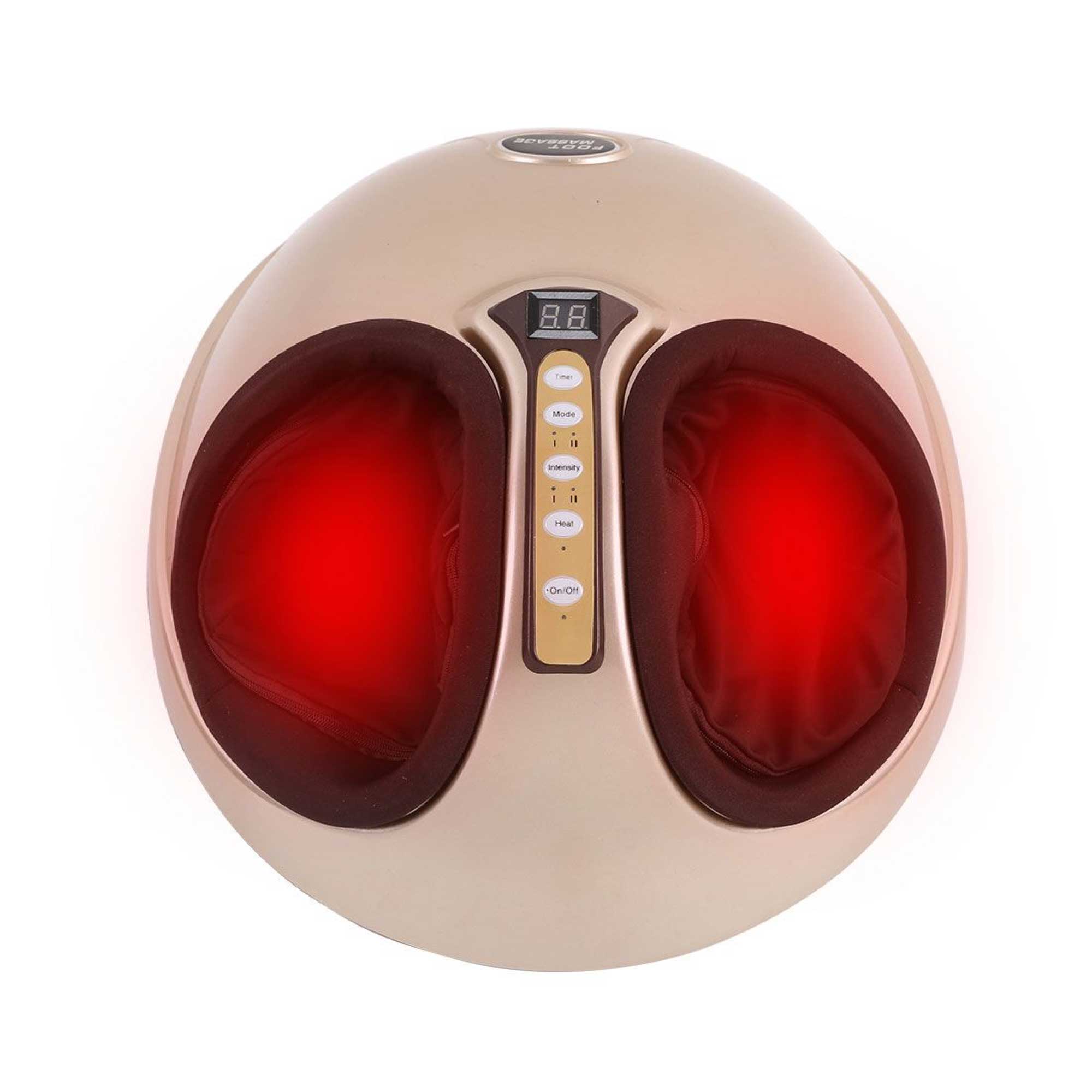 Foot Massager Machine Gold 3D Shiatsu Heat Kneading Pressing Relax Home Massage-0