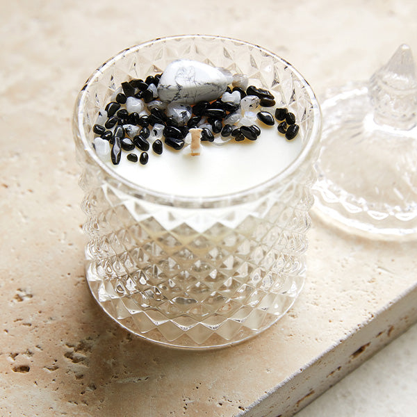 Full Moon Crystal Candle - Medium-0