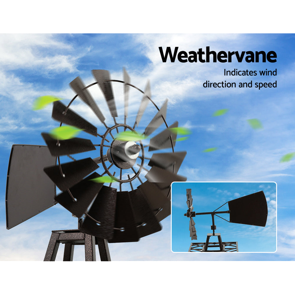 Garden Windmill 160cm Metal Ornaments Outdoor Decor Ornamental Wind Mill-3