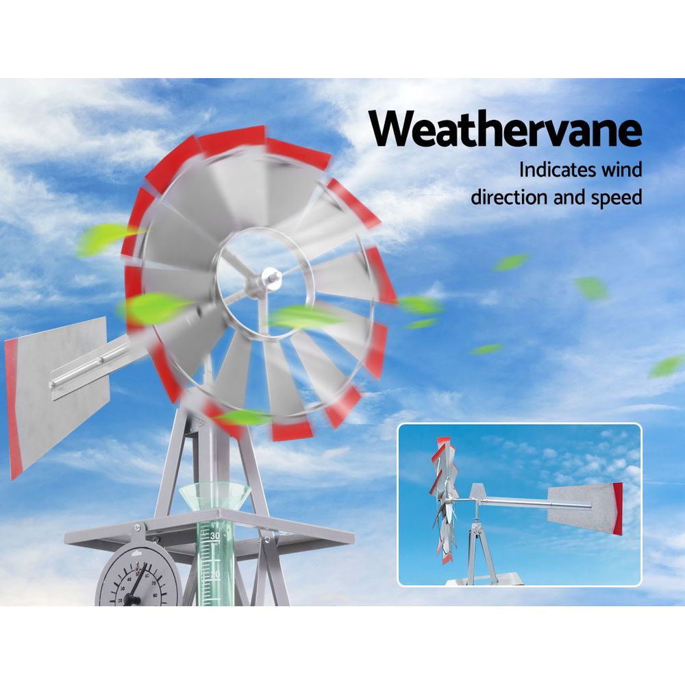 Garden Windmill 4FT 146cm Metal Ornaments Outdoor Decor Ornamental Wind Will-2