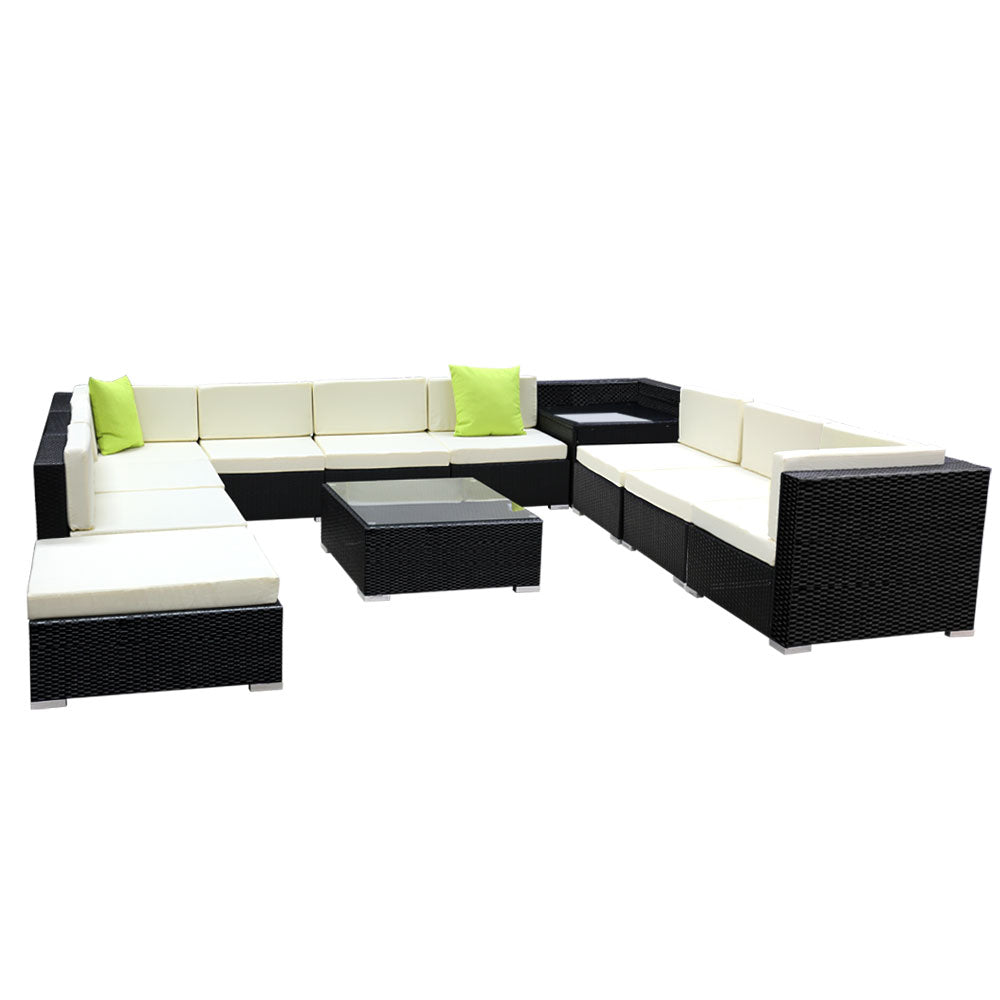 Gardeon 12PC Sofa Set with Storage Cover Outdoor Furniture Wicker-0