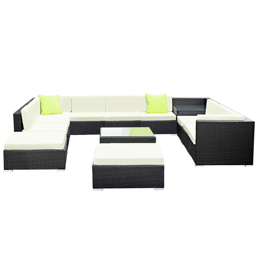 Gardeon 13PC Outdoor Furniture Sofa Set Wicker Garden Patio Lounge-2