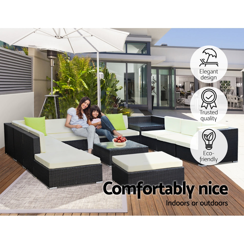 Gardeon 13PC Outdoor Furniture Sofa Set Wicker Garden Patio Lounge-5