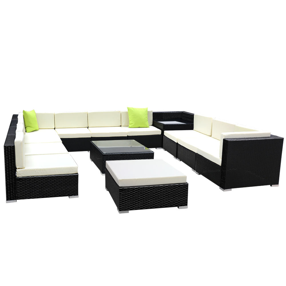 Gardeon 13PC Outdoor Furniture Sofa Set Wicker Garden Patio Lounge-0