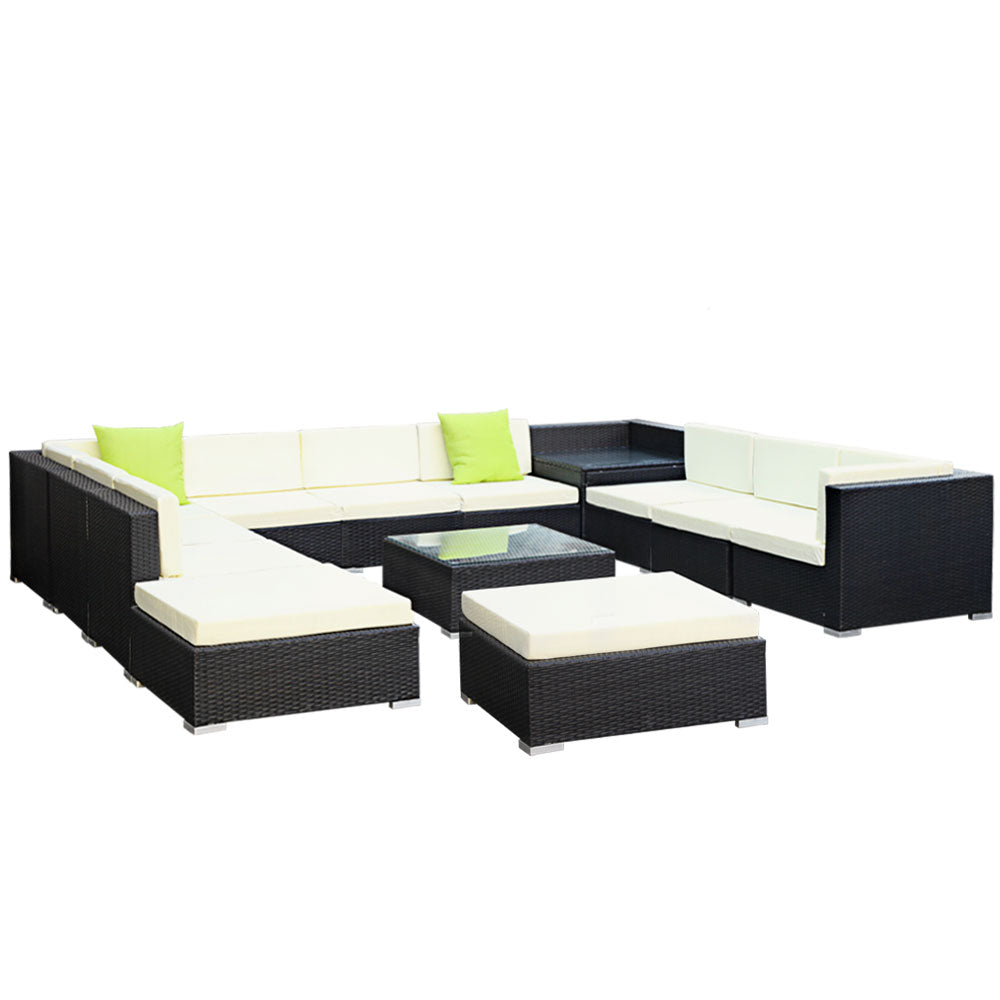 Gardeon 13PC Sofa Set with Storage Cover Outdoor Furniture Wicker-3