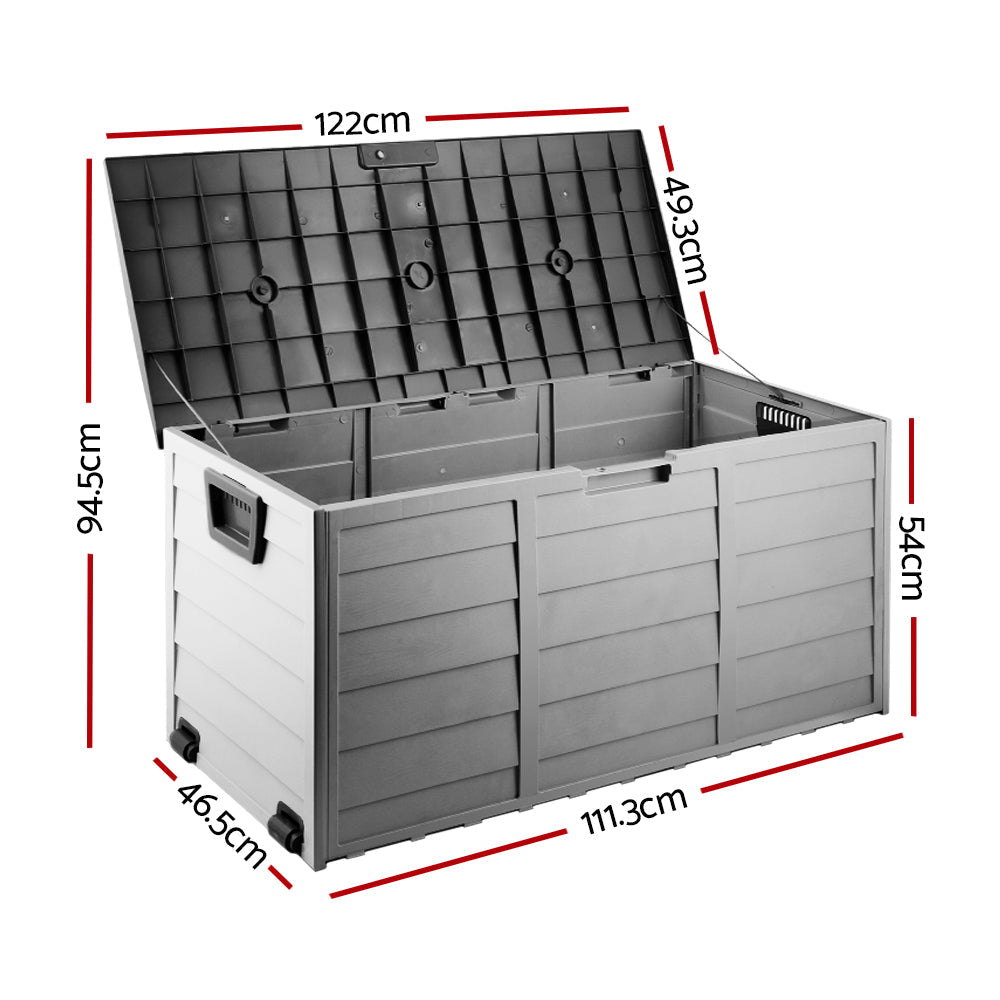 Gardeon 290L Outdoor Storage Box - Black-1