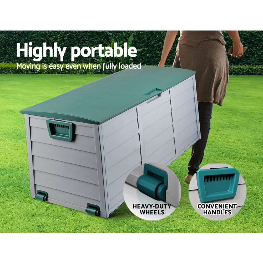 Gardeon 290L Outdoor Storage Box - Green-6