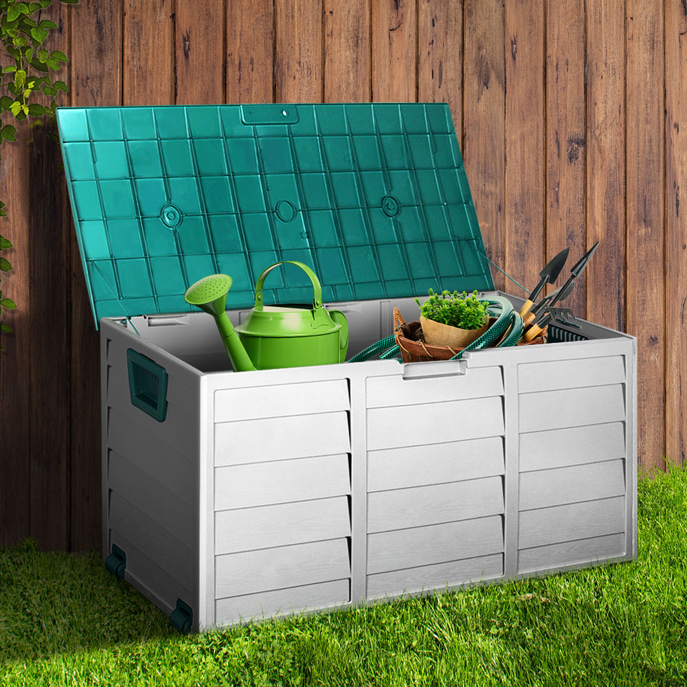 Gardeon 290L Outdoor Storage Box - Green-7