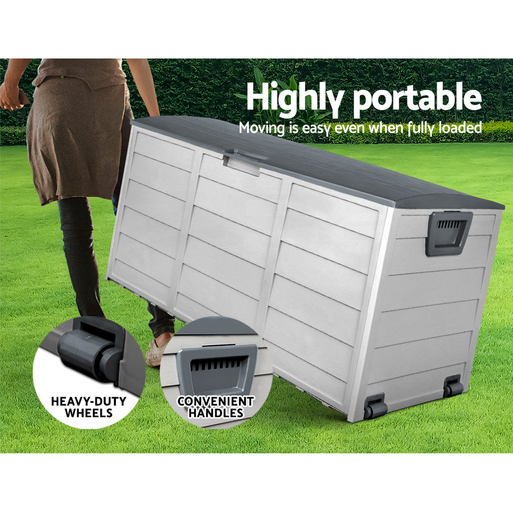 Gardeon 290L Outdoor Storage Box - Grey-6