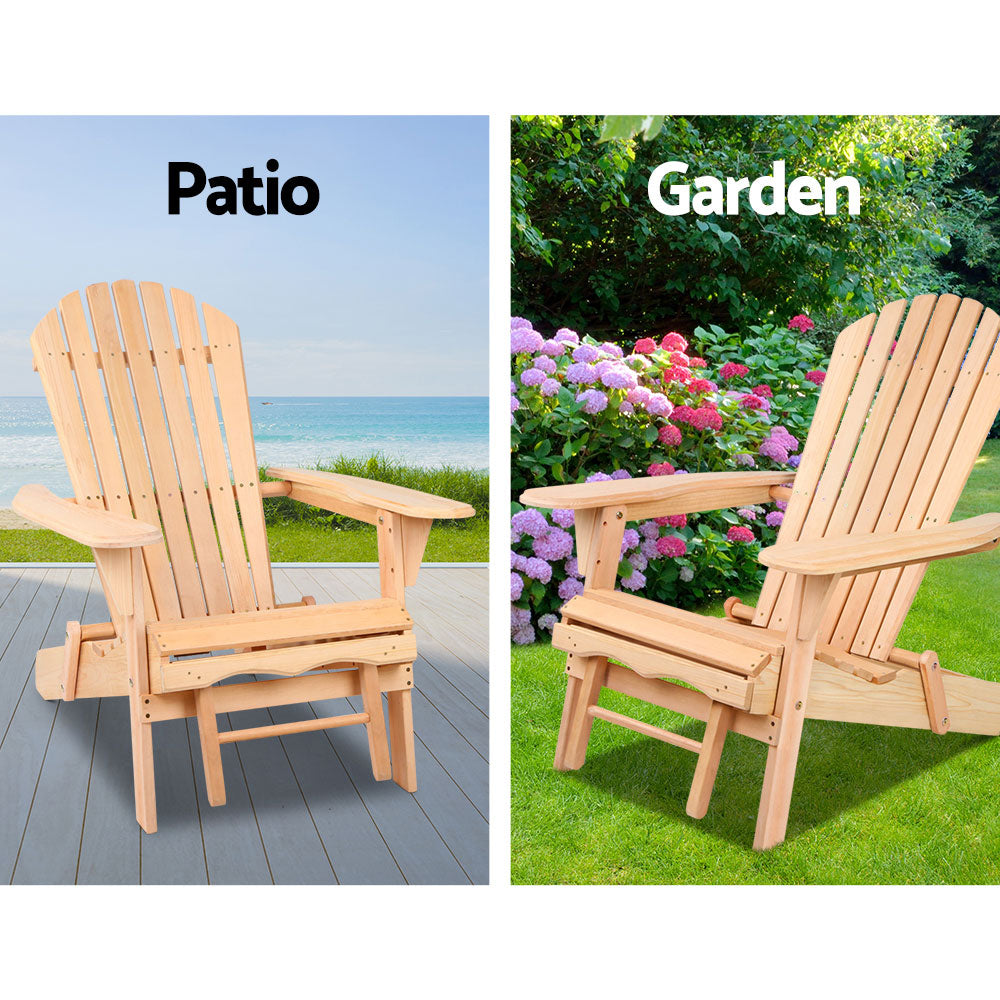 Gardeon 3 Piece Outdoor Beach Chair and Table Set-9