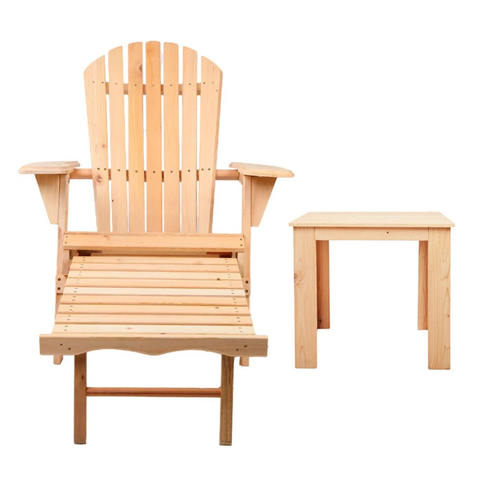 Gardeon 3 Piece Outdoor Beach Chair and Table Set-2