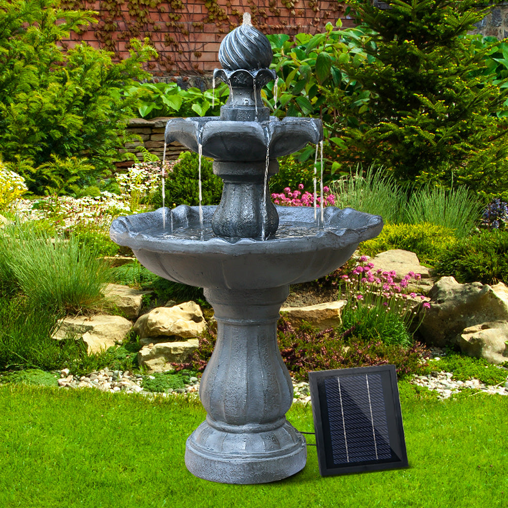 Gardeon 3 Tier Solar Powered Water Fountain - Black-6