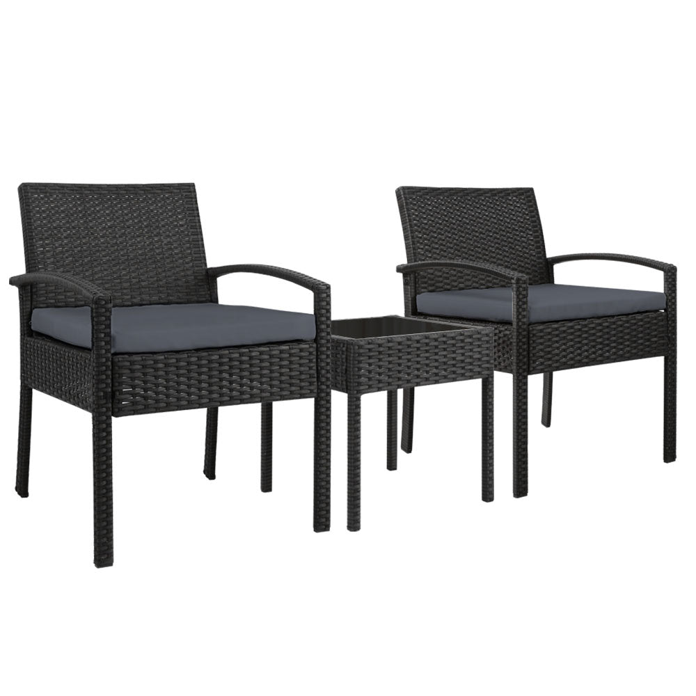 Gardeon 3-piece Outdoor Set - Black-0