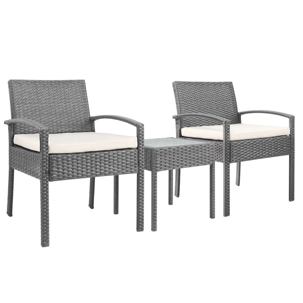 Gardeon 3-piece Outdoor Set - Grey-0