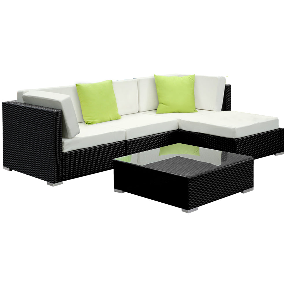 Gardeon 5PC Outdoor Furniture Sofa Set Wicker Garden Patio Pool Lounge-3