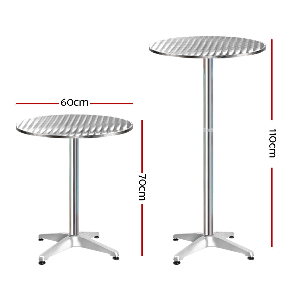 Gardeon 6pcs Outdoor Bar Table Furniture Adjustable Aluminium Cafe Table Round-1