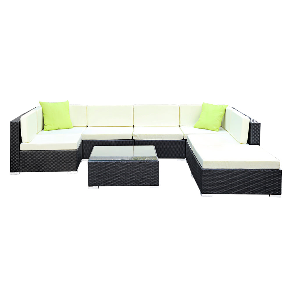 Gardeon 8PC Outdoor Furniture Sofa Set Wicker Garden Patio Pool Lounge-2