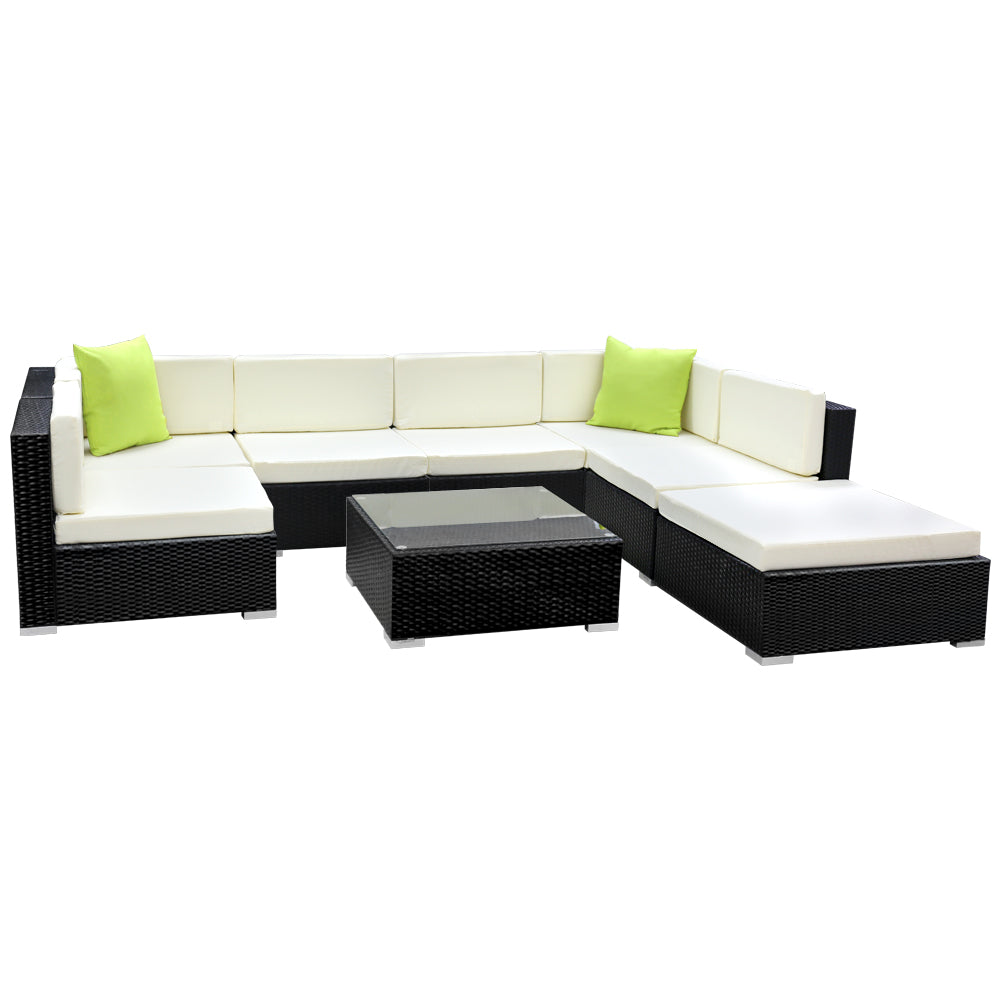 Gardeon 8PC Outdoor Furniture Sofa Set Wicker Garden Patio Pool Lounge-0