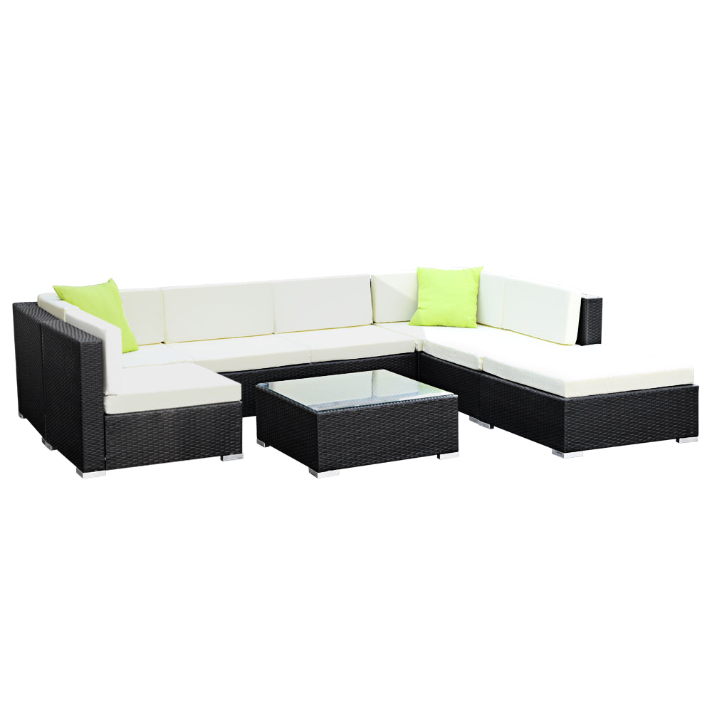 Gardeon 8PC Sofa Set with Storage Cover Outdoor Furniture Wicker-3