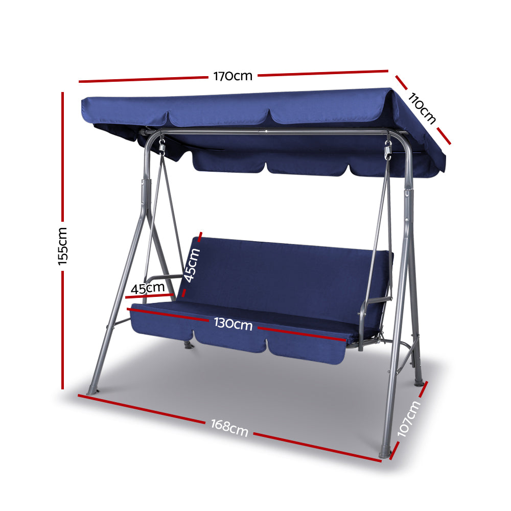 Gardeon Canopy Swing Chair - Navy-1