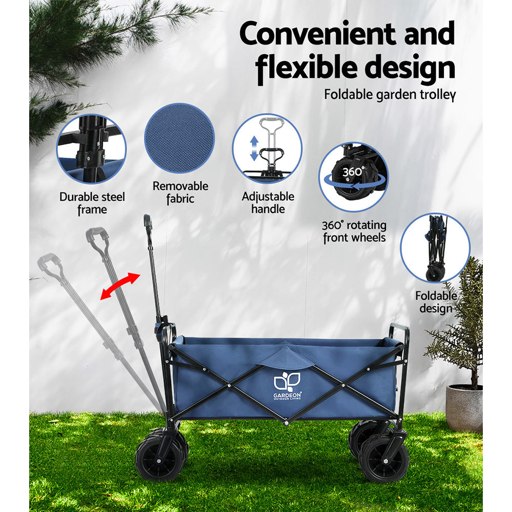 Gardeon Foldable Wagon Cart Trolley Cart Collapsible Beach Outdoor Garden Cart-4