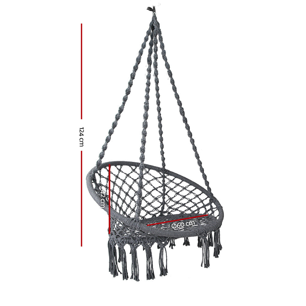 Gardeon Hammock Swing Chair - Grey-1