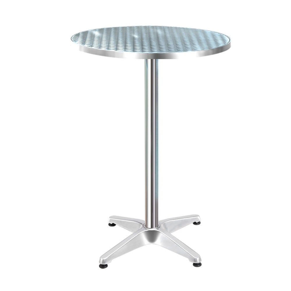 Gardeon Outdoor Bar Table Indoor Furniture Adjustable Aluminium Round 70/110cm-0