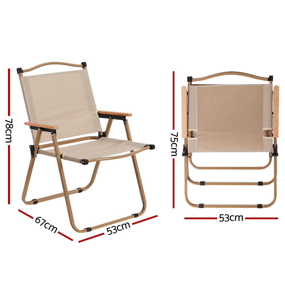 Gardeon Outdoor Camping Chairs Portable Folding Beach Chair Patio Furniture-1