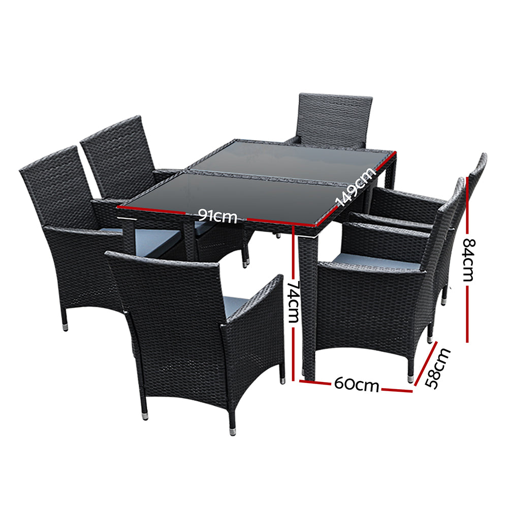 Gardeon Outdoor Furniture 7pcs Dining Set-1