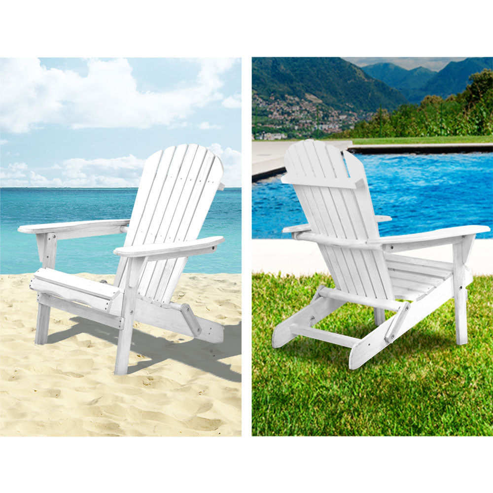 Gardeon Outdoor Furniture Adirondack Chairs Beach Chair Lounge Wooden Patio Garden-9