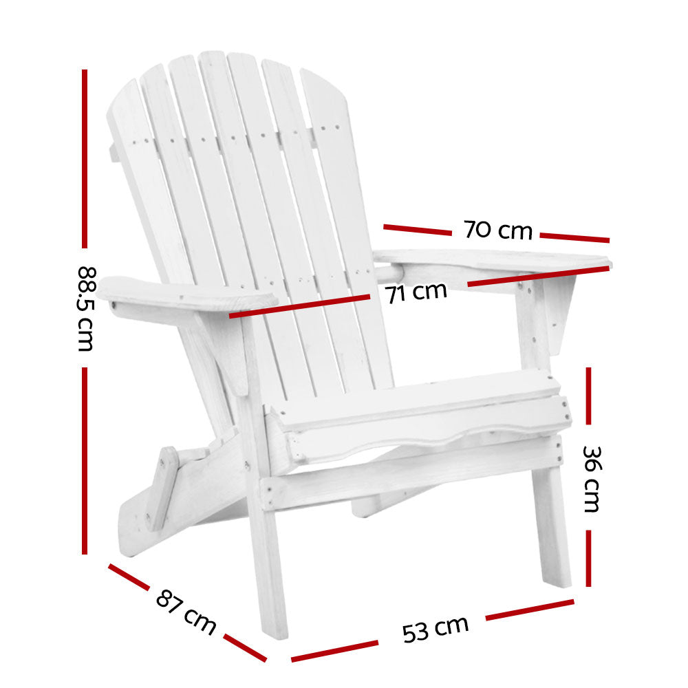 Gardeon Outdoor Furniture Adirondack Chairs Beach Chair Lounge Wooden Patio Garden-1